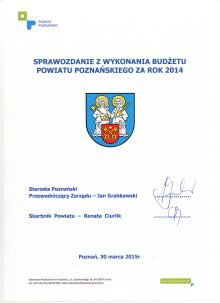 Sprawozdanie z wykonania budżetu Powiatu Poznańskiego za 2014 rok