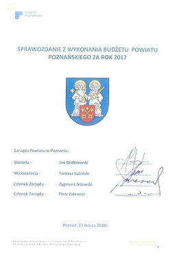 Sprawozdanie z wykonania budżetu Powiatu Poznańskiego za rok 2017 roku